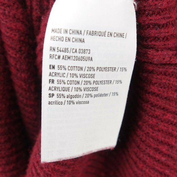 American Eagle Sweater Womens Small Red Long Sleeve Crew Neck Pullover Knit - Picture 8 of 9